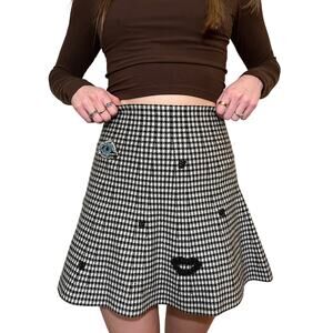 *RARE FIND* | Unique Gingham Customized Sweater Knit Mini Skirt